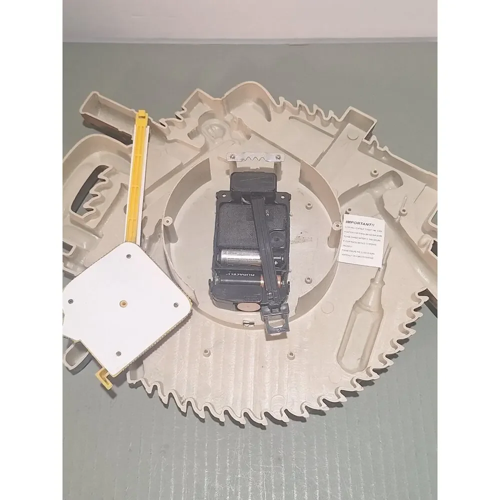 Vintage Tool Time Saw Blade Wall Clock Pendulum Garage Man Cave Decor